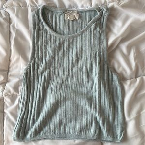 Mint silence + noise ribbed top